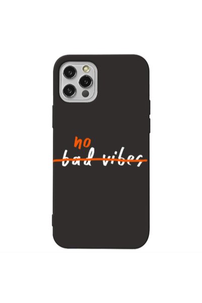 Other Apple iPhone 12 Pro Max No bad vibes 2 Black Colored Silicone TPU Θήκη