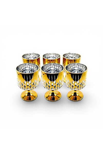 Kristal Market Handmade Cut Crystal Titanium Footed Water Soft Drink