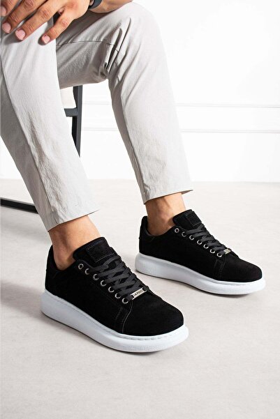L.A Polo Black and white suede men's sneaker