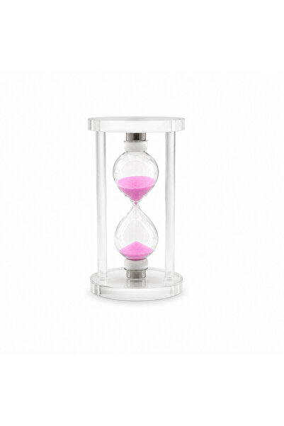 OSKA GLOBAL Large Glass Hourglass with Glass Stand = Diameter: 7.5Cm-Height: ...