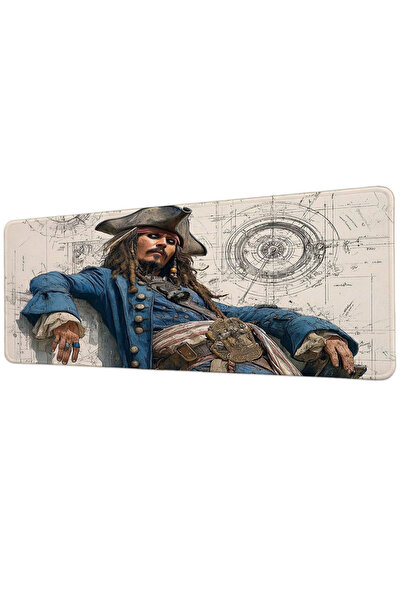 gxe.art Jack Sparrow Pirates of the Caribbean Blueprint 40X90 cm Gaming Mouse...