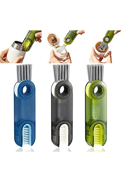 Arabest 3 Pcs 3-in-1 Multifunctional Bottle Cleaning Brush,Silicone Crevice C...