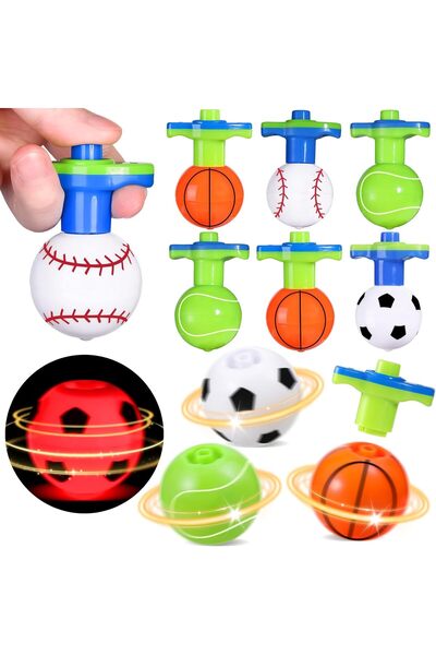 Arabest 12-Piece LED Light-Up Spinning Tops for Kids,Glow-in-the-Dark,for Par...