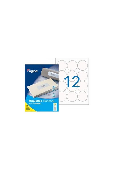 MC Micostore Etichete autocolante 119642, 12/A4, 63.5mm, permanente, rotund, ...