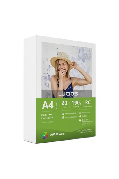 MC Micostore Hartie foto AMDigital lucios, A4, 190g/mp, top 20 coli