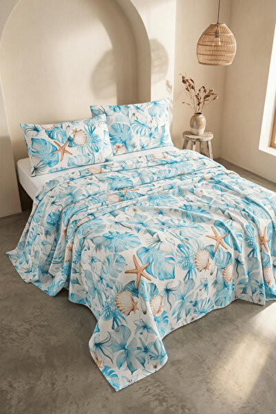 Menderes Home La Notte Sea Marine Double 4-Piece Pique Set 210X230 + 160X200 ...