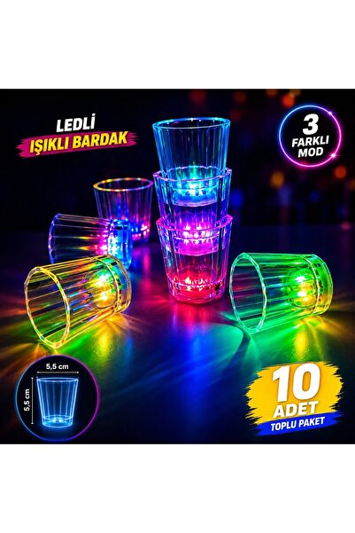 10'lu LED Işıklı Parti Bardağı Seti