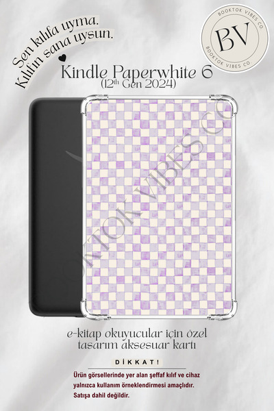 BookTok Vibes Co. Lila Lavender Suluboya Pötikare Temalı Insert - Kindle ve K...
