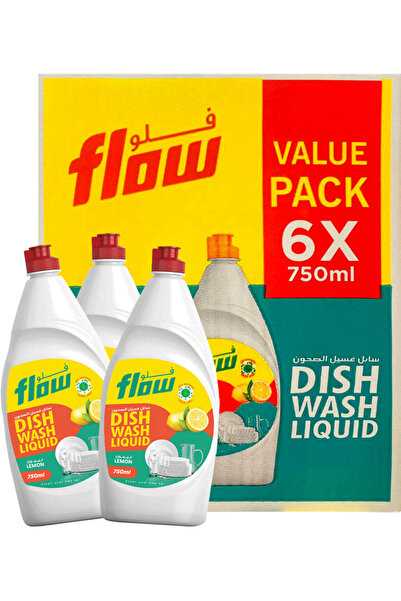Flow Dish Wash Liquid Lemon 6x750ml
