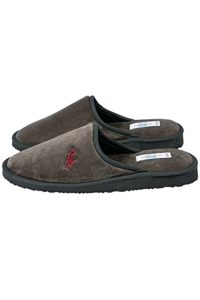 Amaryllis Slippers Ανδρική βελούδινη παντόφλα χακί, ελληνικής κατασκευής