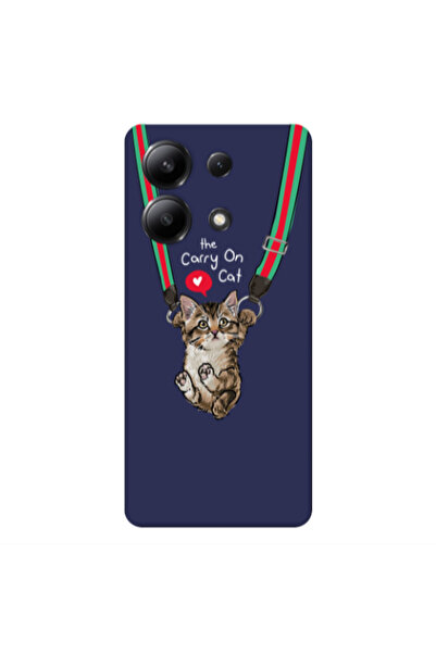 Other Xiaomi Redmi Note 13 4G Swinging cat Dark blue Colored Silicone TPU Θήκη