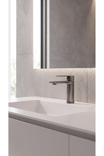5 YIL GARANTİLİ LAVABO BATARYASI GÖVDE PİRİNÇ ANTRASİT GRİ LAVABO MUSLUĞU
