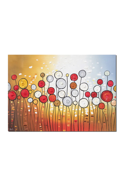 artnova Tablou modern pictat manual living, dormitor, Bucurie, 70x50cm ulei p...