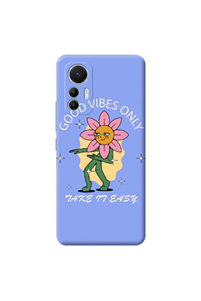 Other Xiaomi Mi 12 Lite Good Vibes Only Light Purple Colored Silicone TPU Θήκη