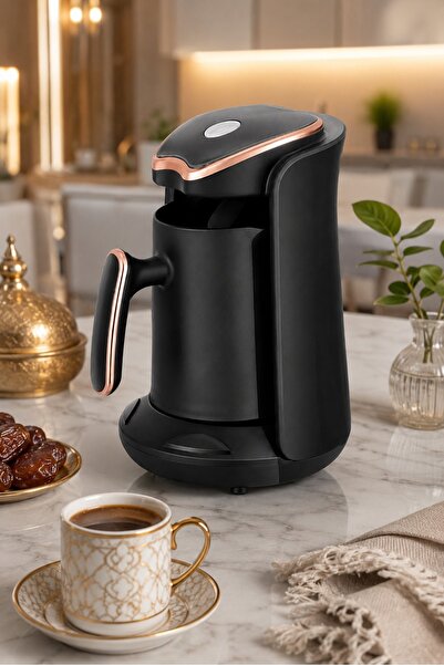 Generic Turkish Coffee Machine 600 Watt 300 ml Black Color with Gold