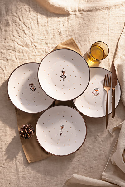 Keramika Sunset Flowers Cake Plate 20 cm 4 Pieces 23964-65-66-67
