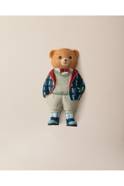 Madame Coco Boris Bear Magnet - Lacivert/Açık Bej - 4x8 cm