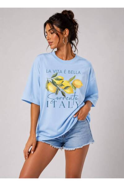 khufu Oversize Fit Cotton Sorrento Italy Printed Relaxed Cut T-Shirt Unisex