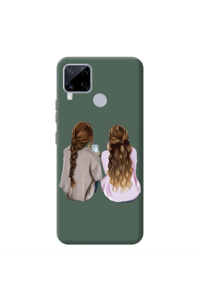 Other Realme C25S Friends Dark Green Colored Silicone TPU Θήκη