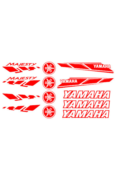 Oracal 651 Σετ 13 διακοσμητικών αυτοκόλλητων για Yamaha Majesty, κόκκινο