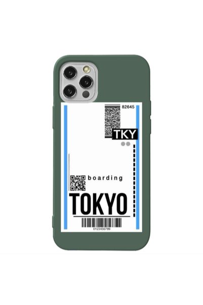 Other Apple iPhone 12 Pro Max Tokyo Boarding Dark Green Colored Silicone TPU ...