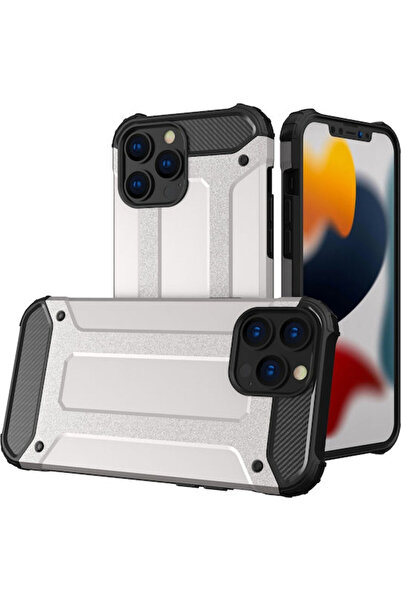OEM Υβριδική Πλαστική Ασημί Πίσω Θήκη (iPhone 13 Pro Max) Κωδικός: 01IPH2662