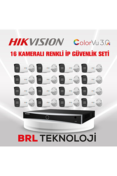 Hikvision 4 MP 16 Kameralı AcuSense ColorVu 3.0 AI İp Güvenlik Kamera Seti DS...