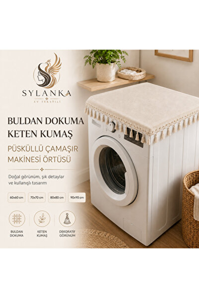 SYLANKA Buldan tkanina od tkanog platna sa resicama, navlaka za veš mašinu, d...