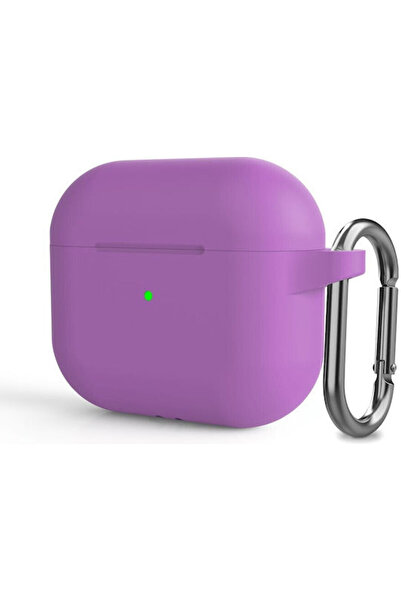 OEM Θήκη σιλικόνης με μπρελόκ μωβ για Apple AirPods 3