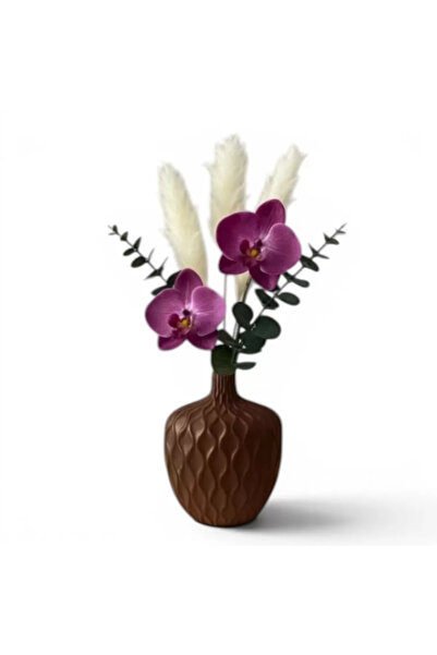 TIGEA Accessories Nordic Style Textured Decorative Vase – 15 cm Modern Deskto...