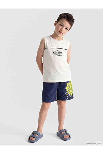 LC Waikiki Vizyon New Season Printed Boys' Swim Shorts
