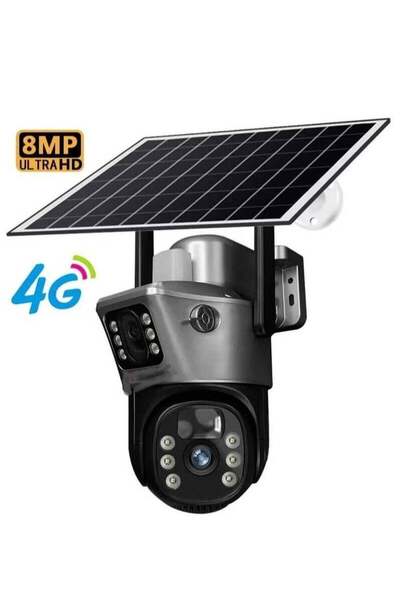 PopZa 4G Dual Lens Dual Screen Battery CCTV with Motion Detection and Automat...