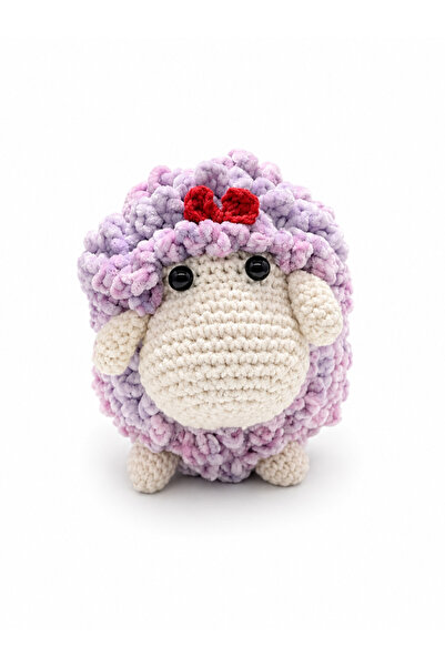 Queen Crochet دمية خروف محشوة بألوان الباستيل على شكل أميغرومي
