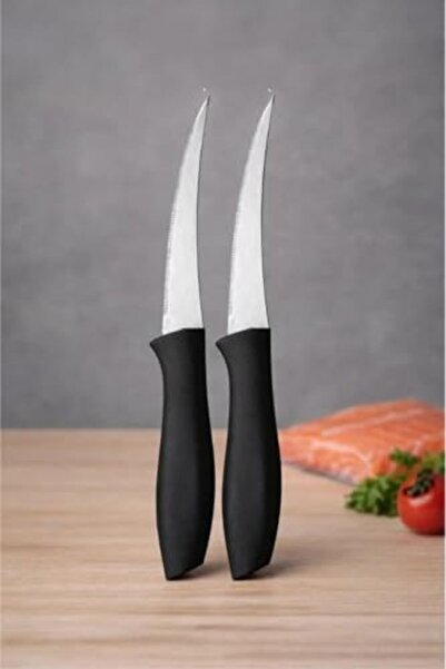 Yıldızan Elitse Stor Vegetable and Fruit Knife, Steel, Red, Laser Cut Serrate...
