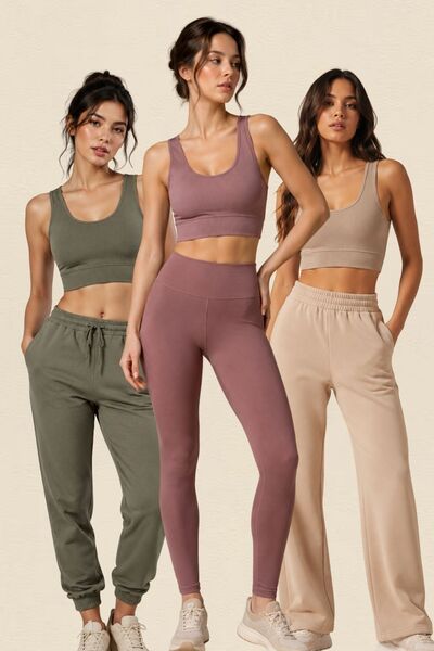 fevien Women's 3-Pack Thick Straps Padded Ribbed Diver Camisole Sports Bra Br...