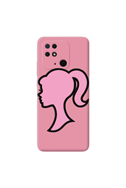 Other Xiaomi Redmi 10C Line girl Pink Colored Silicone TPU Θήκη