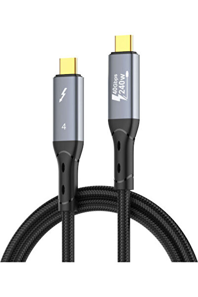 LDNIO Πλεγμένο καλώδιο βίντεο USB 4 USB-C αρσενικό σε USB-C 240W Μαύρο 1μ