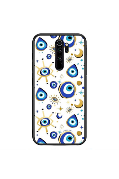 Other Xiaomi Redmi Note 8 Pro Gold evil eye beads Black Glossy Θήκη