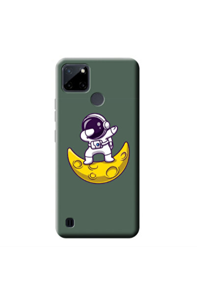 Other Realme C25Y Astronaut on the moon Dark Green Colored Silicone TPU Θήκη