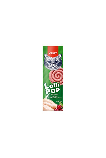 Wanpy Kediler İçin Dondurularak Kurutulmuş Lolipop - Kızılcık - 1.4 g