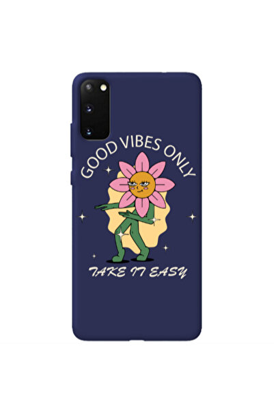 Other Samsung S20 Good Vibes Only Dark blue Colored Silicone TPU Θήκη