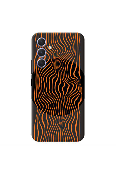 Other Samsung A35 Trapezoidal lines Black Colored Silicone TPU Θήκη