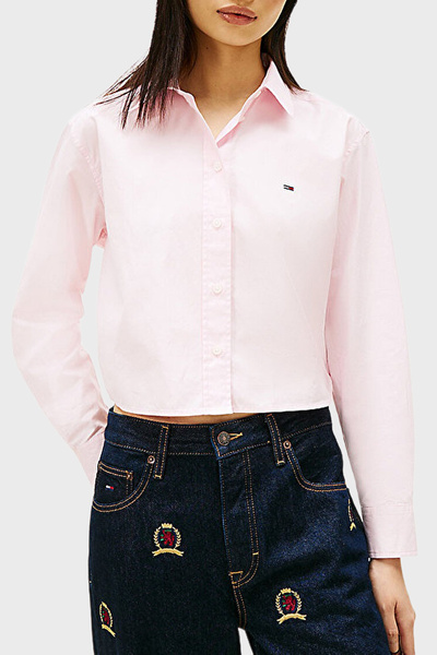 Tommy Jeans Logolu Pamuklu Klasik Yaka Uzun Kollu Gömlek GÖMLEK DW0DW22078 TOG