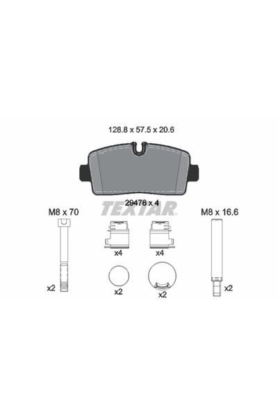 TEXTAR Set Placute Frana,frana Disc Spate (cu Suruburi de Ghidare a Etrierulu...