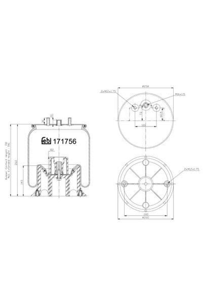 FEBI BILSTEIN Perna de Aer din Spate (diametru: 258/260mm) Rvi D D Access Mid...