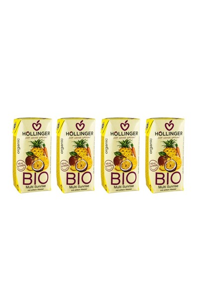 Hollinger Pachet 4 x Suc bio Multi Sunrise din amestec de fructe, 200ml