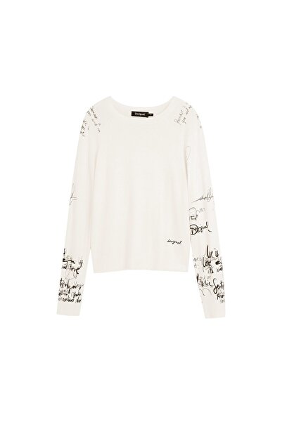 Desigual Pulover de damă 26SWJF10 Crem