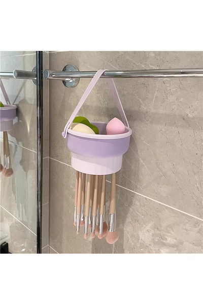 Choice1 PURPLE 1PCS Silicone Washing Bowl Makeup Brush Cleaning Box Make-up E...