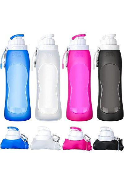 Arabest 4 PCS Collapsible Water Bottles Set, 17 oz Roll-Up Folding, Leak-Proo...
