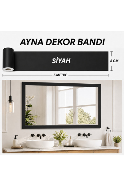 FixCaps Kendinden Yapışkanlı Ayna Kenar Dekorasyon Folyo Şeridi